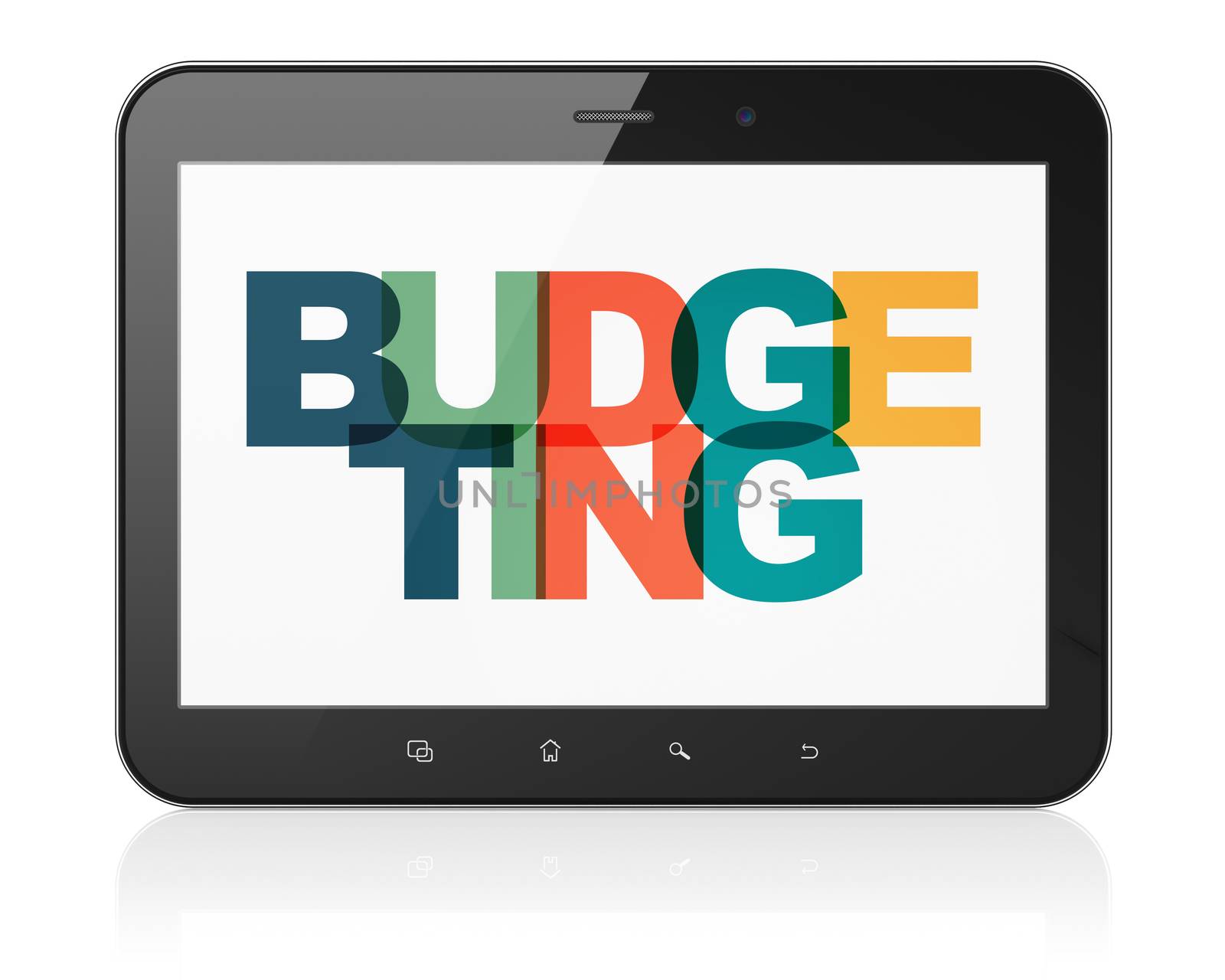 Finance concept: Tablet Computer with Budgeting on  display by maxkabakov