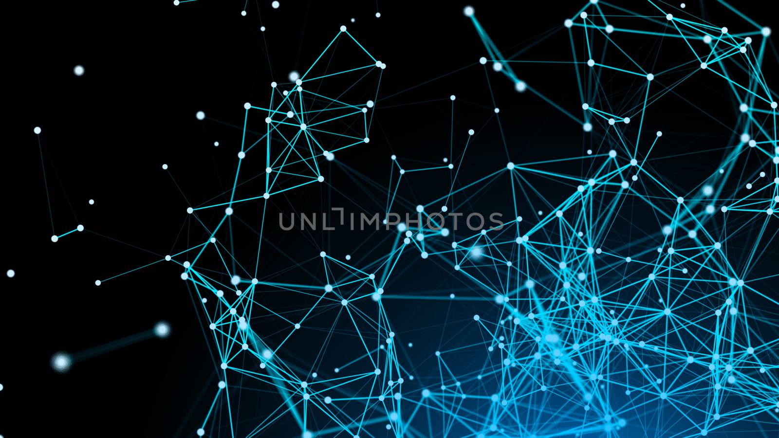 Abstract connection dots. Technology background. Digital drawing blue theme. Network concept by nolimit046