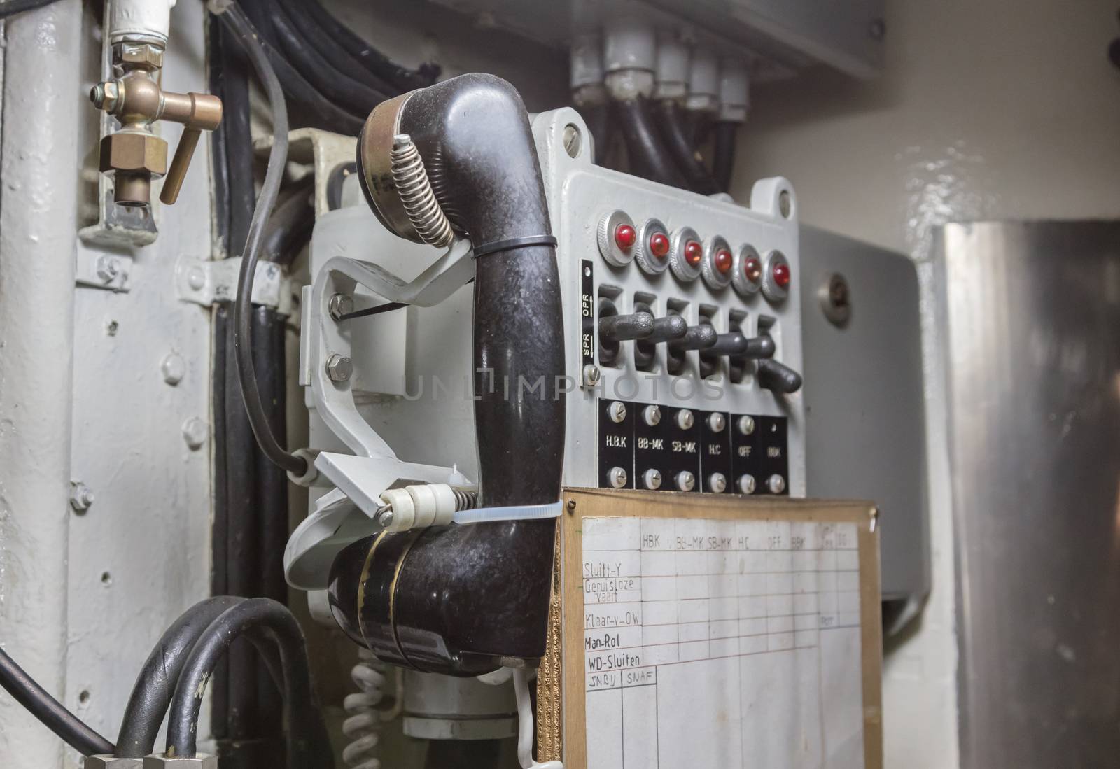 Interior of an old submarine - Limited space and lots of equipment