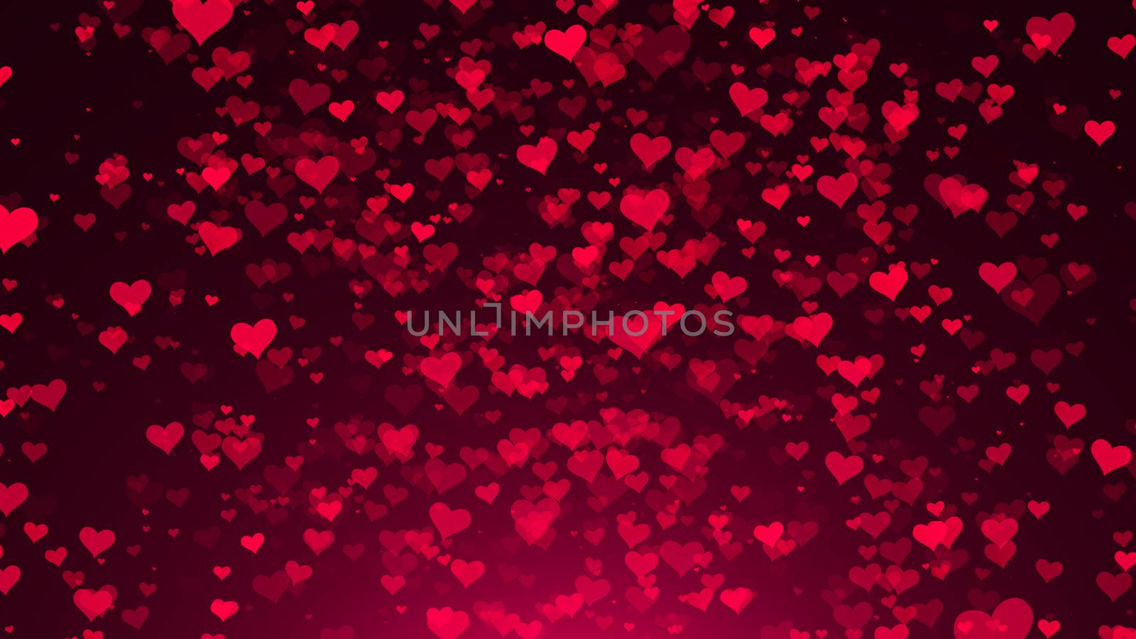 Abstract background with hearts. Digital illustration. 3d rendering