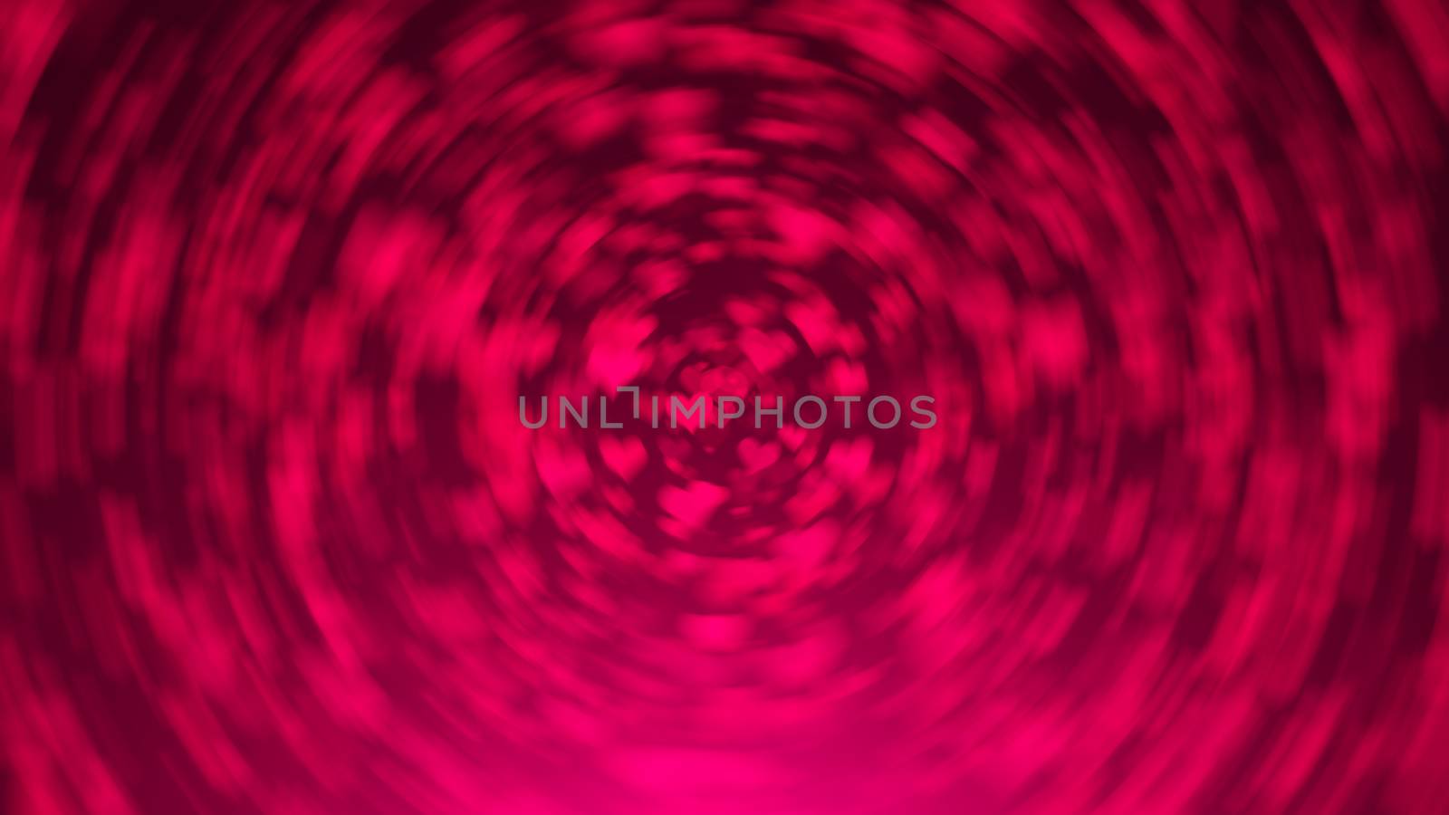 Abstract background with radial blur hearts. Digital illustration. 3d rendering