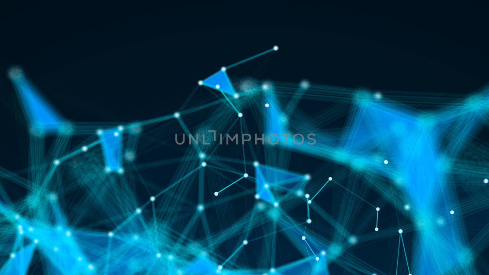 Abstract Polygonal Space Background with Connecting Dots and Lines. 3d rendering