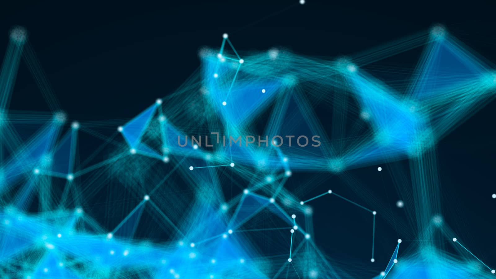 Abstract Polygonal Space Background with Connecting Dots and Lines. 3d rendering