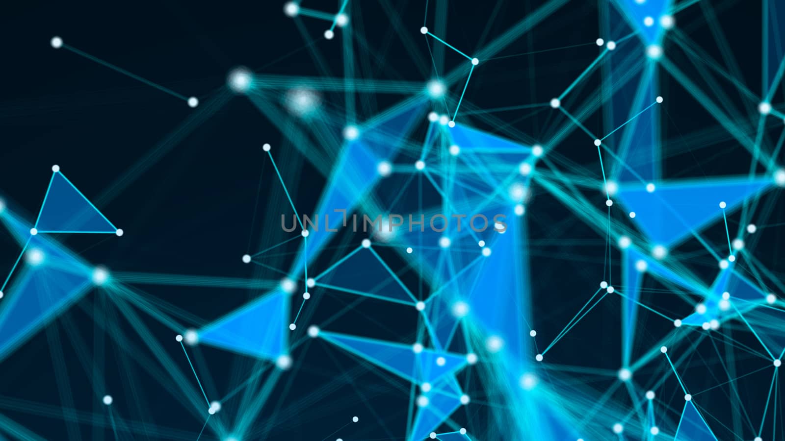 Abstract Polygonal Space Background with Connecting Dots and Lines. 3d rendering