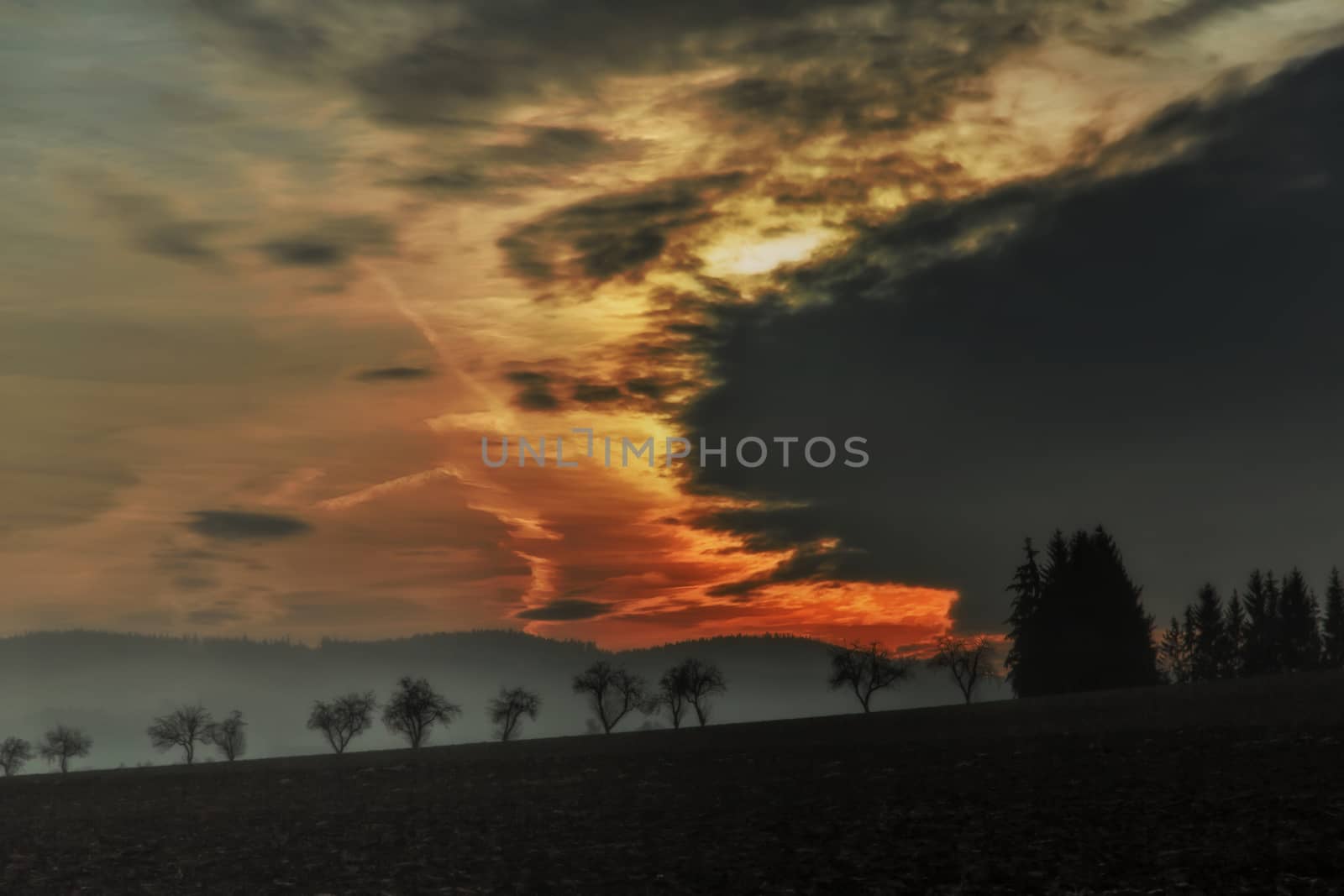 A beautiful landscape scene with a wonderful sunset by sandra_fotodesign