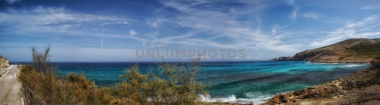 Panorama from a bay Cala Mequida, Mallorca by sandra_fotodesign