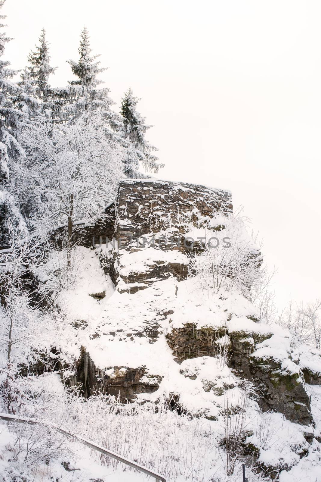 Hindenburgkanzel in the winter with snow, Bavaria
