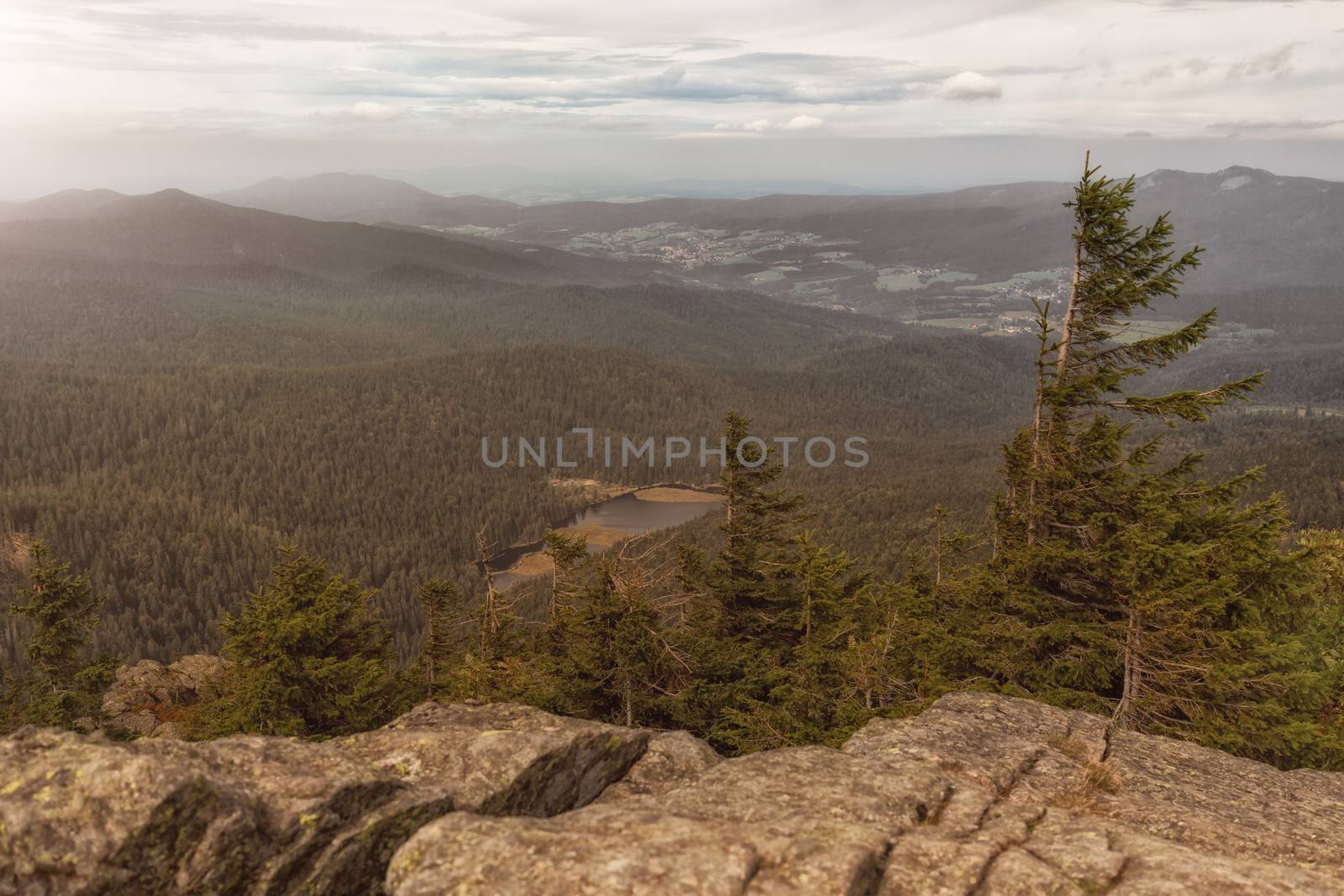 View from the great arber mountain in Bavaria