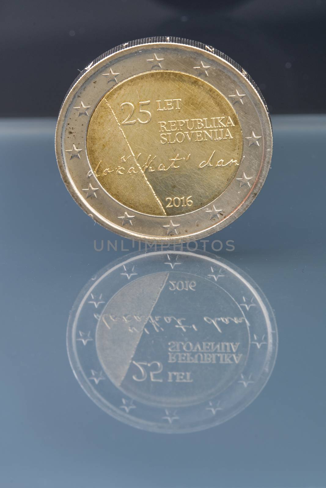 Commemorative 2 EUR coin celebrating 25 years of Slovenia's inde by asafaric