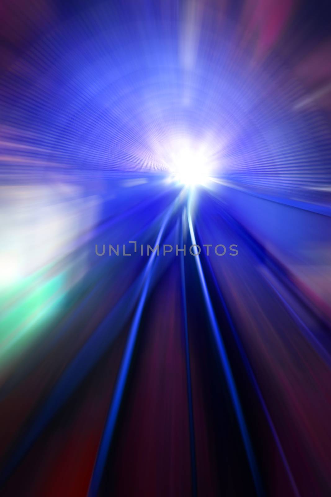 Speed motion lights at night. Abstract futuristic background