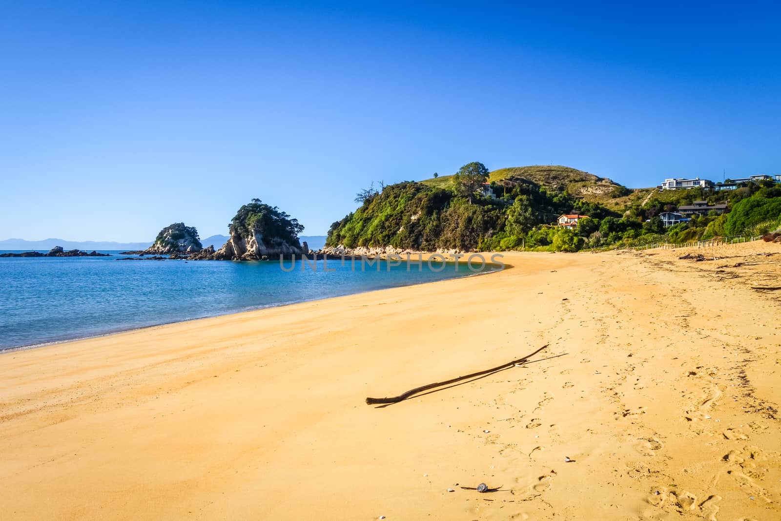 Abel Tasman National Park. White sand bay and turquoise sea. New Zealand