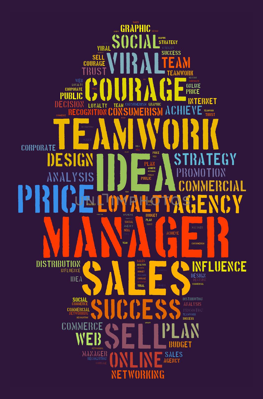 Manager word cloud concept over white background