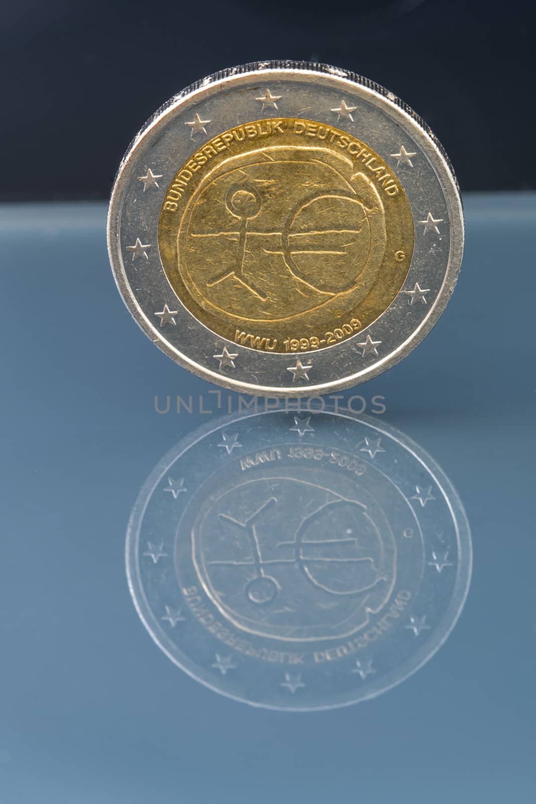 Commemorative 2 EUR coin 10th anniversary of European Economic a by asafaric