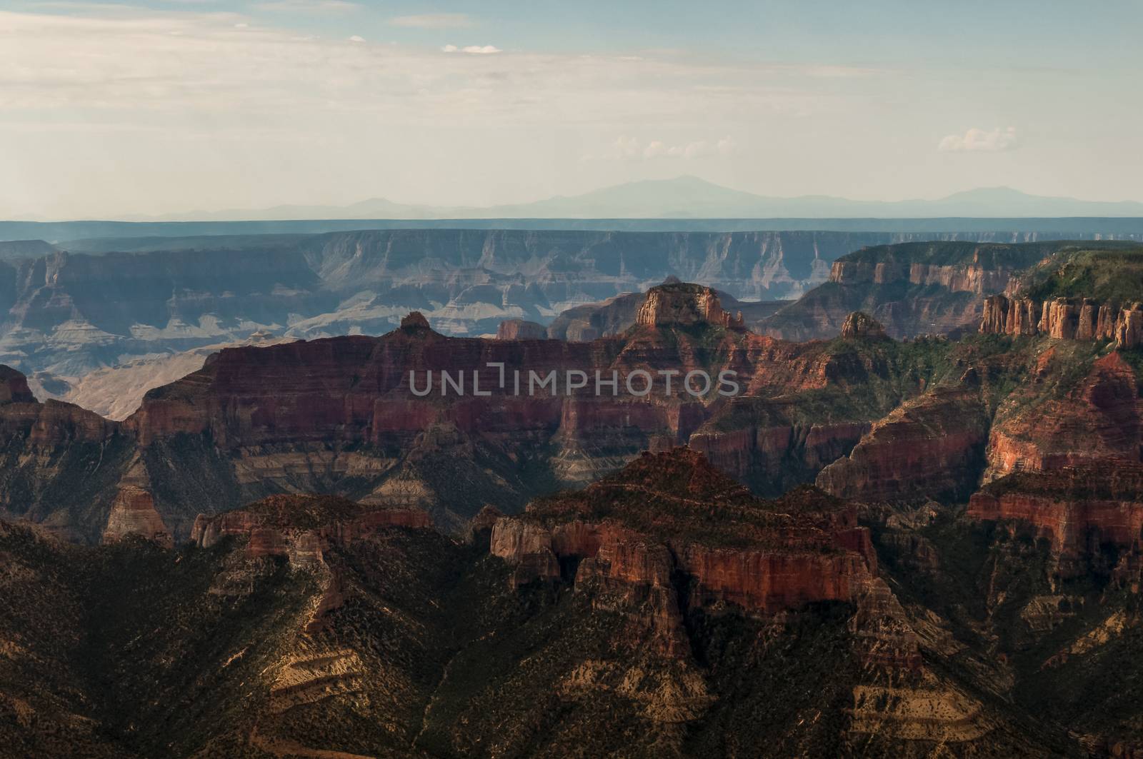 Aerial view of Grand Canyon, shot from an airplane