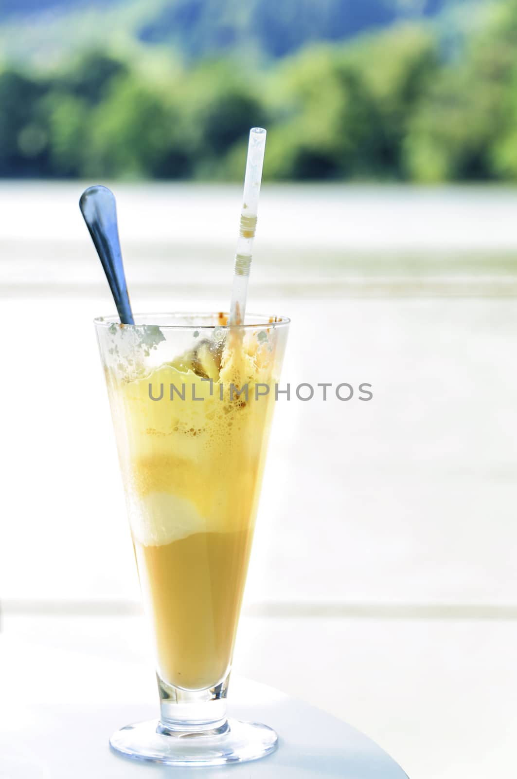 Ice / Iced coffee with some vanilla ice cream and whipped cream