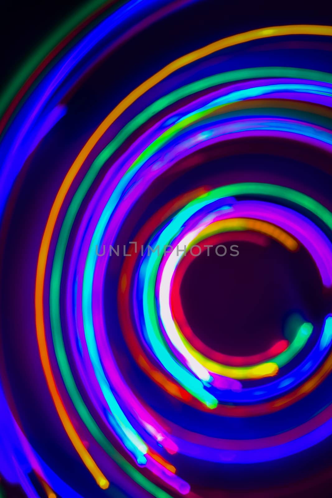 Christmas tree lights spun around to achieve a spiral glowing ef by asafaric