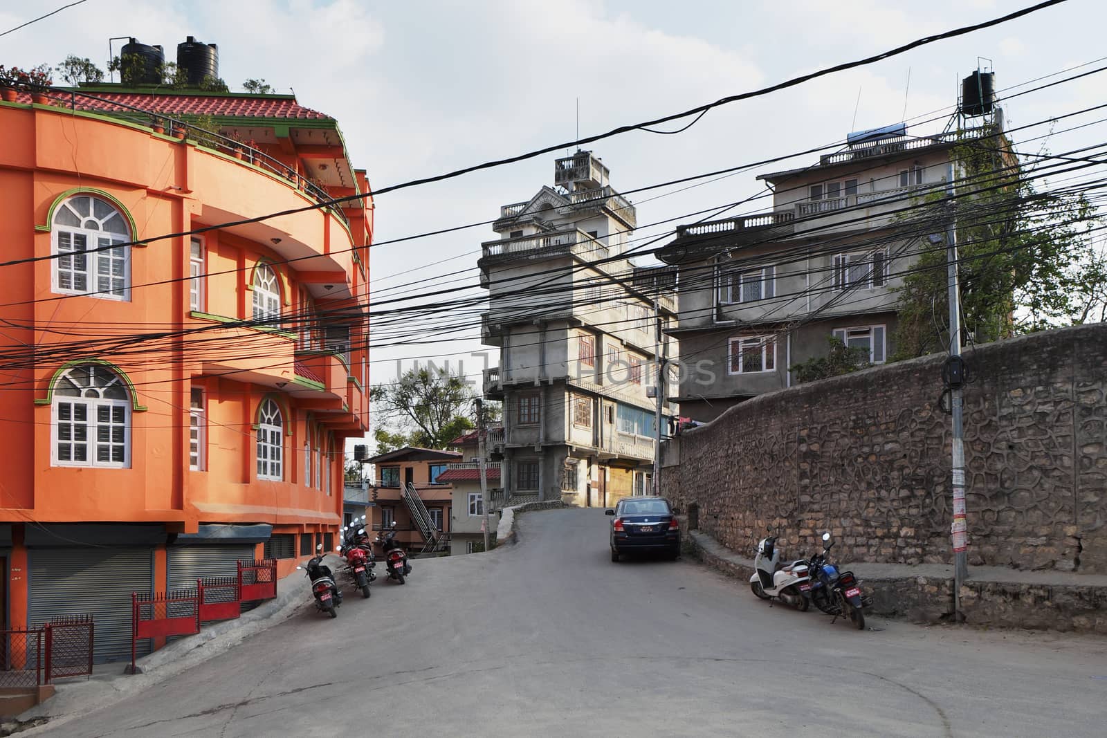 NEPAL. KATHMANDU — MARCH 15, 2017 : Residential quarter in the prestigious area of Kathmandu. Kathmandu is the capital and the largest city of Nepal.