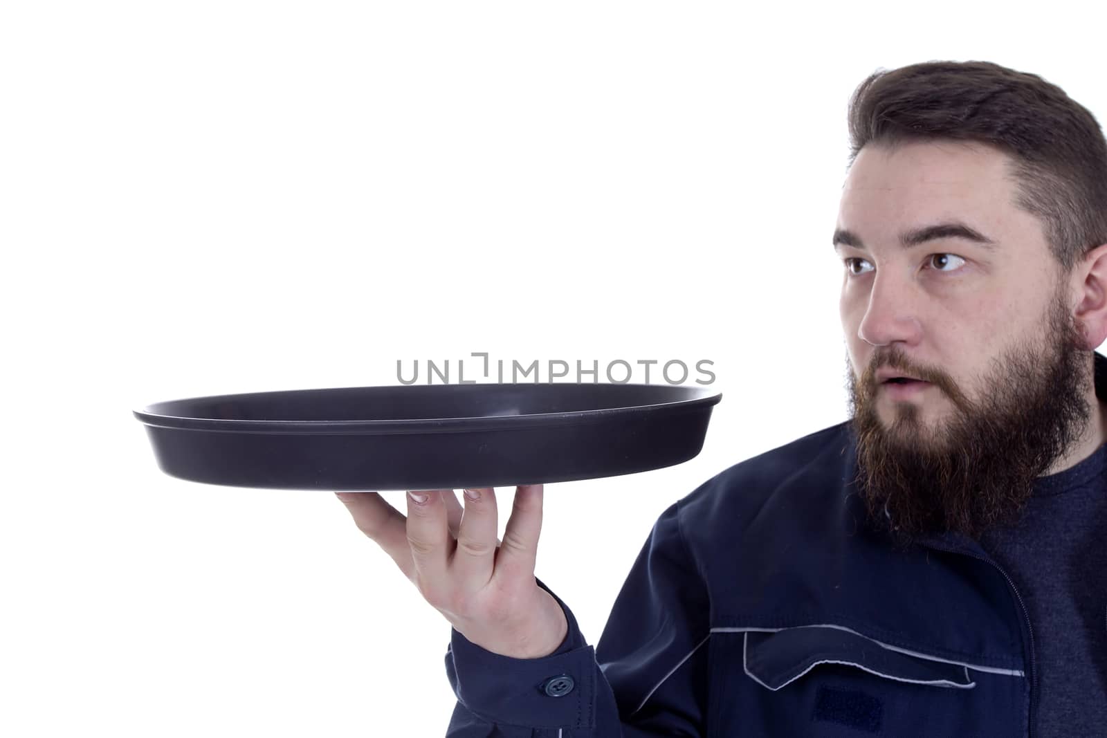 Bearded young man with a tray by VIPDesignUSA