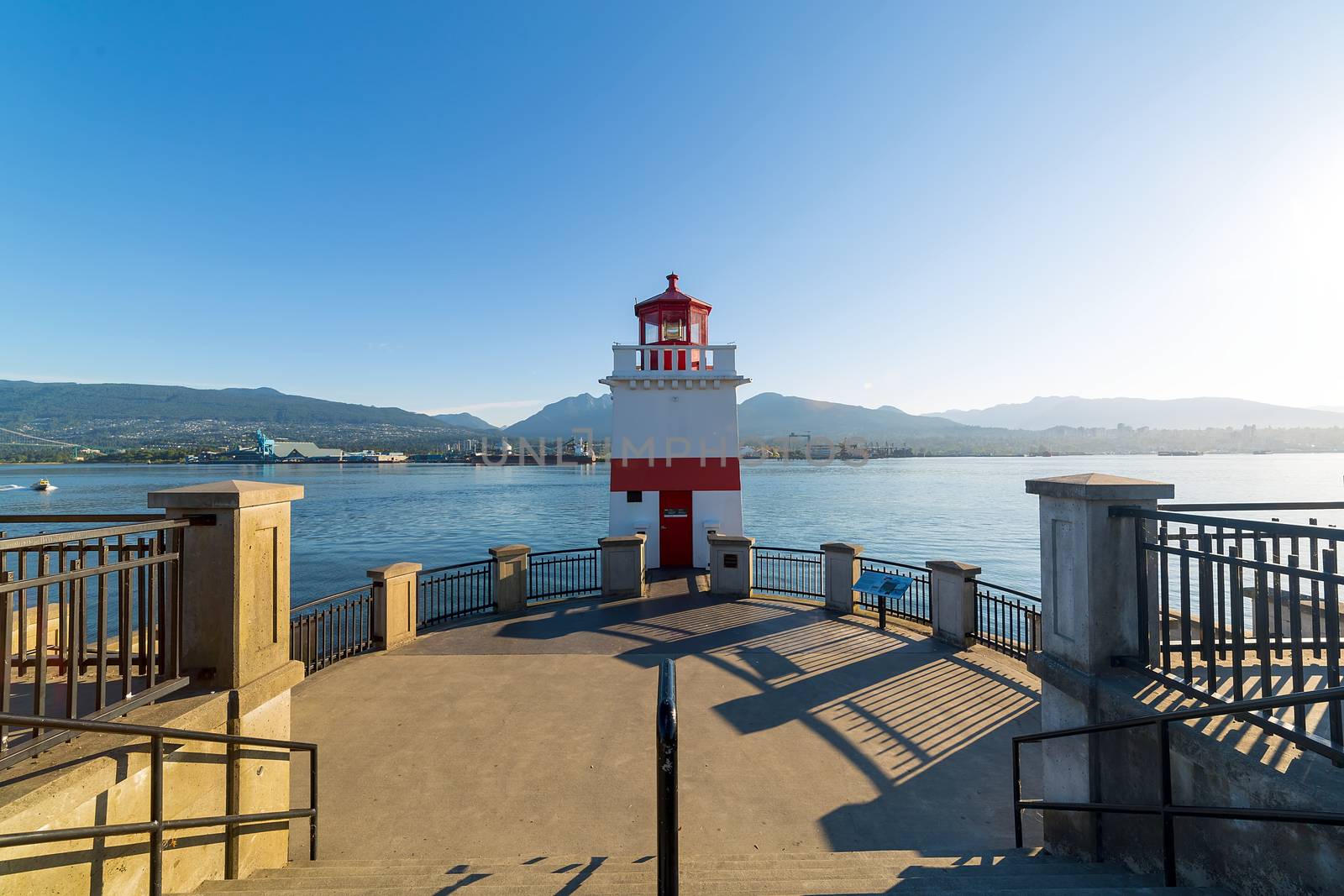 Brockton Point Lighthouse at Stanley Park in Vancouver British Columbia Canada on a beautiful sunny day