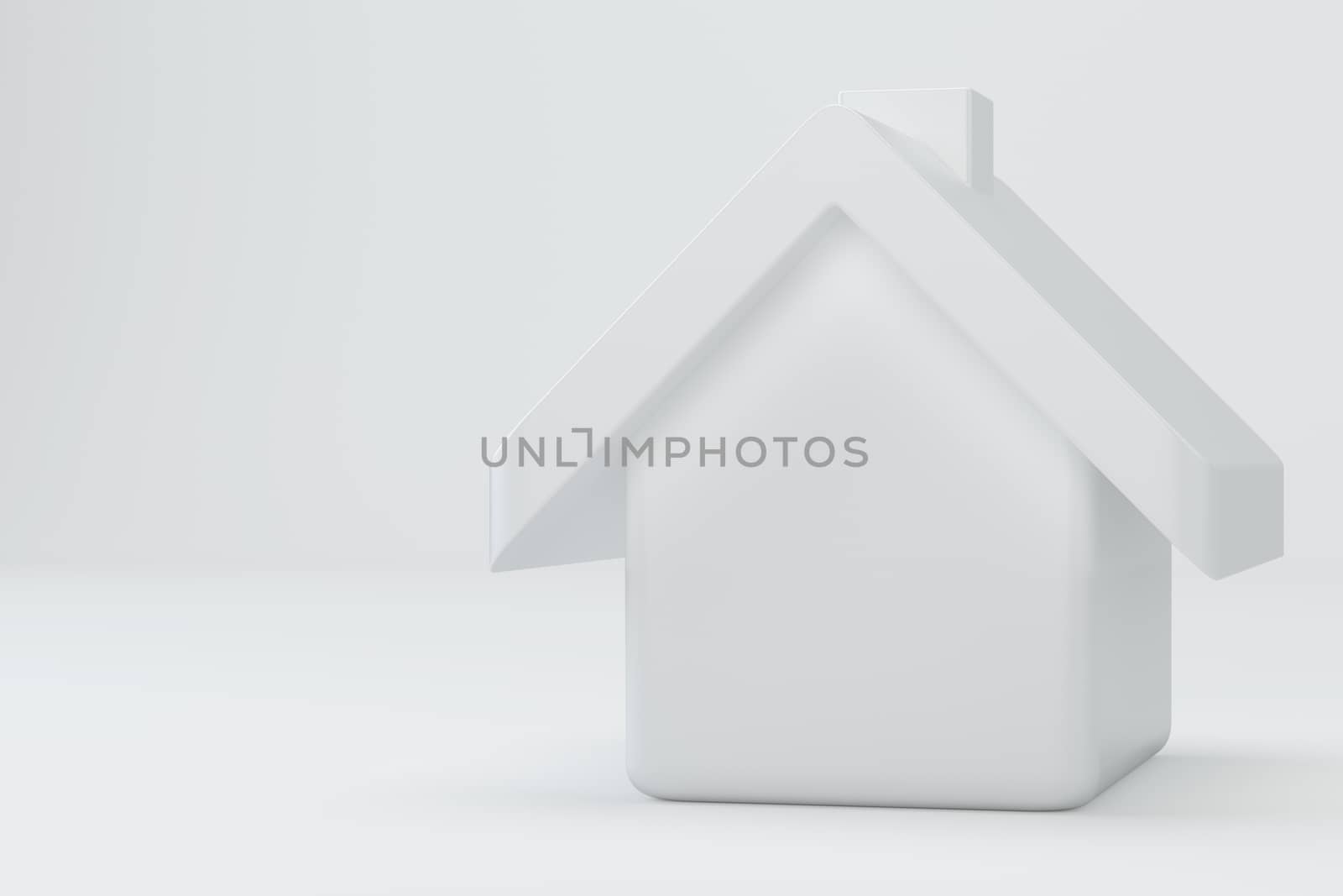 White house on gray background. Icon 3d rendering for web.