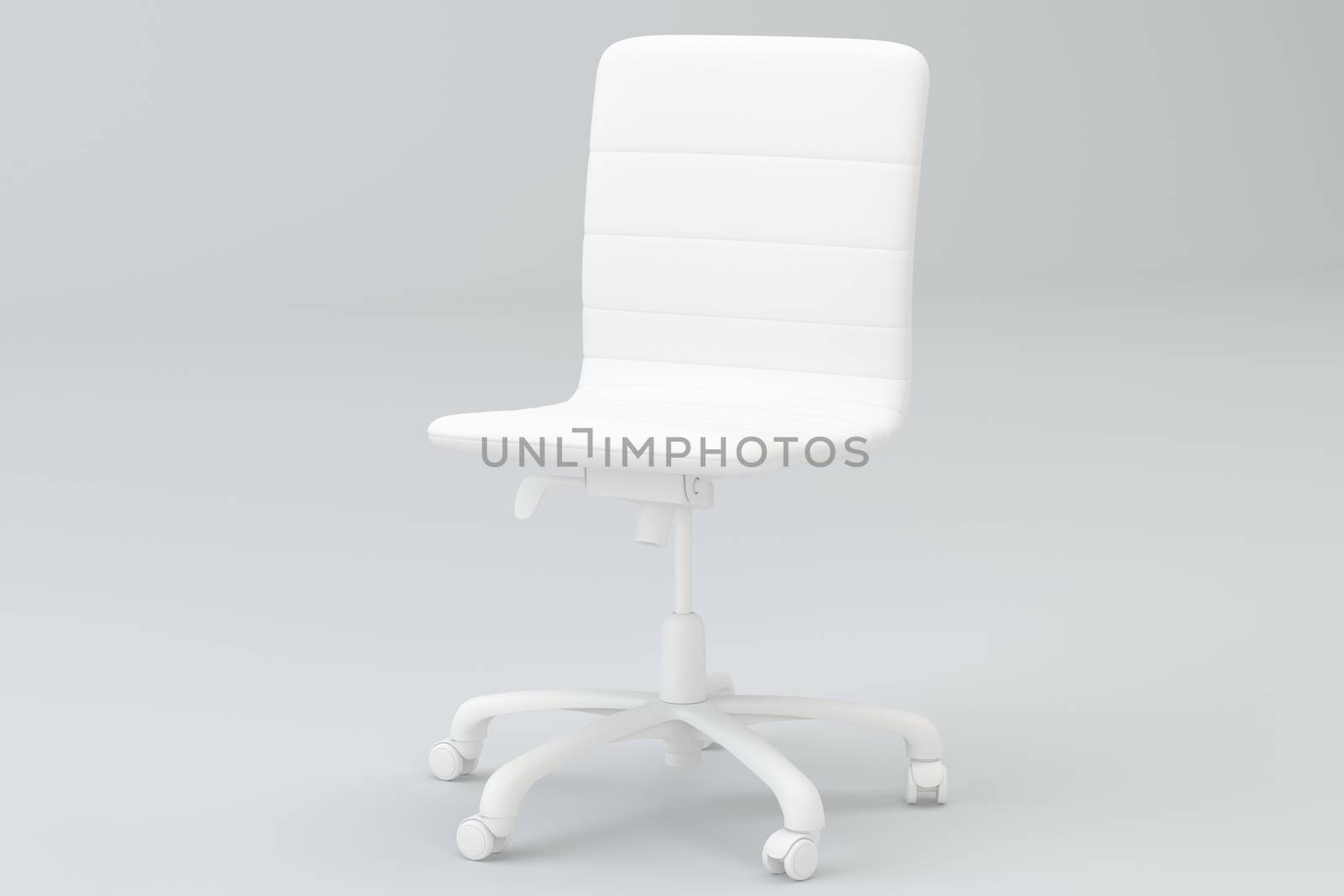 White office chair in studio. 3d rendering