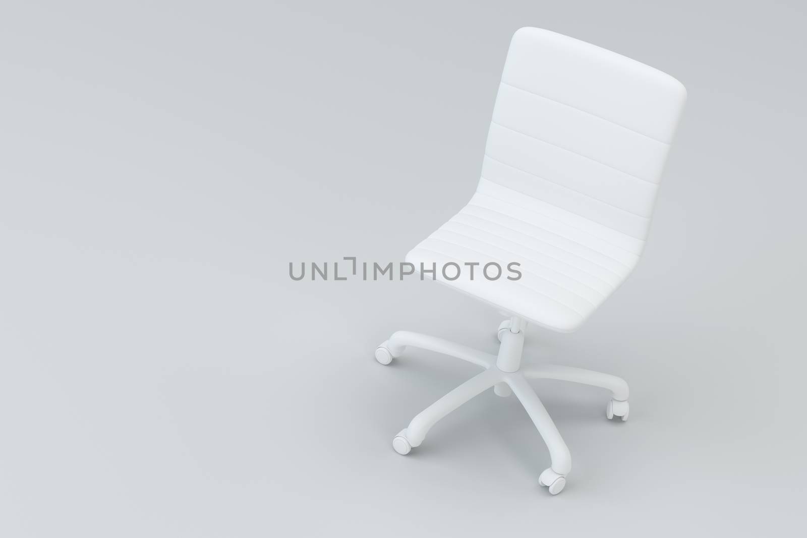White office chair in studio. 3d rendering. by Mirexon