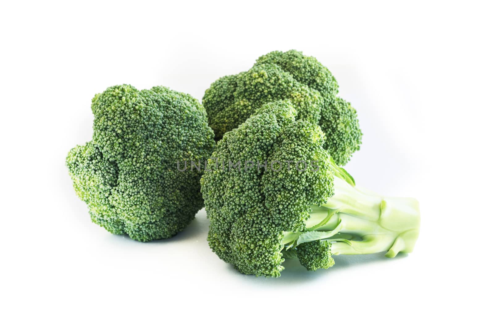 Fresh broccoli isolated on white background by rakoptonLPN