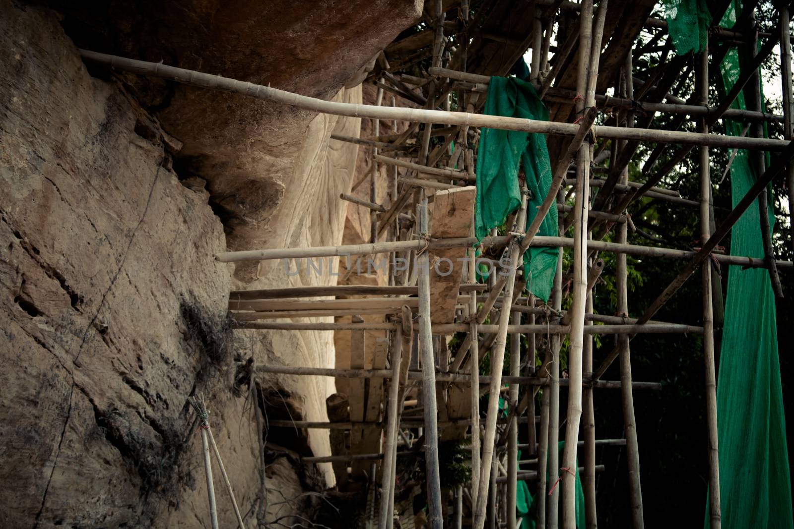 Cement piles and concrete piles Construction site