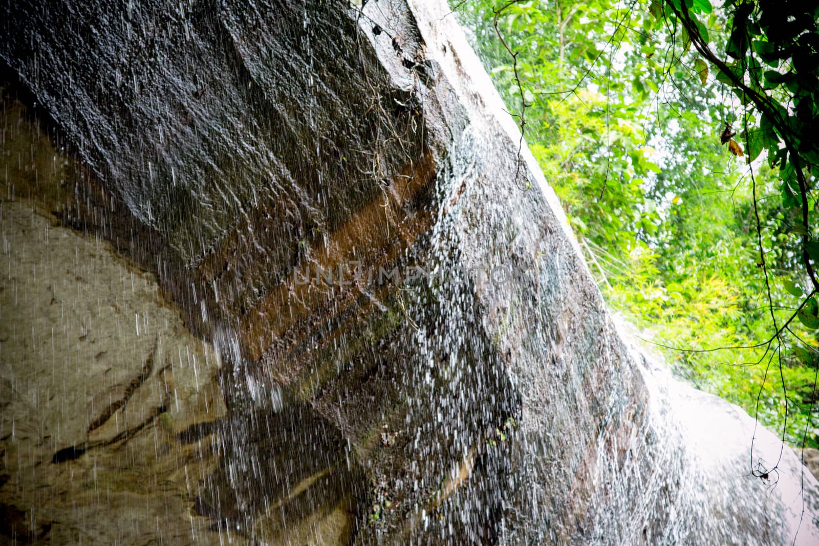 landscape waterfall on the rocks