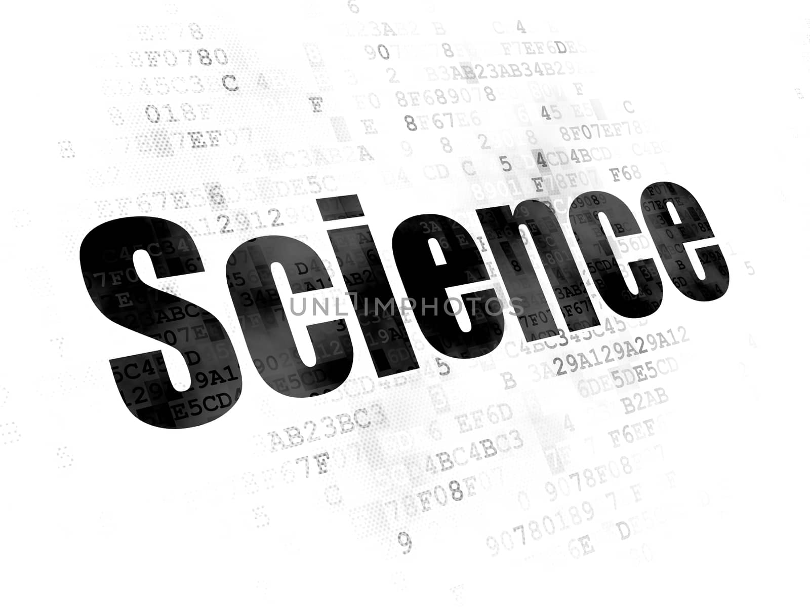 Science concept: Pixelated black text Science on Digital background