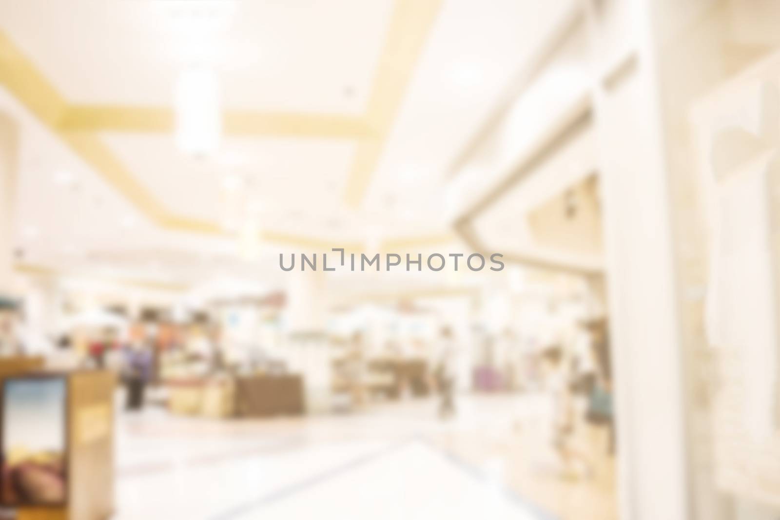 Abstract blur many people shopping in department store, Shopping mall defocused photo for banner template or backdrop, urban lifestyle concept