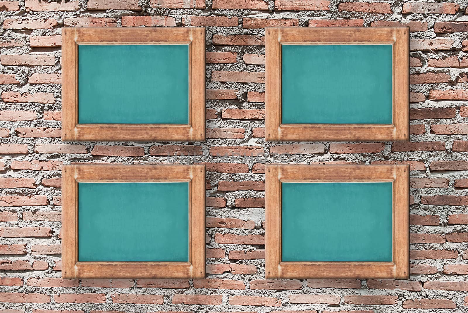 Image of chalkboard on brick wall texture, background for design with copy space for text or image.