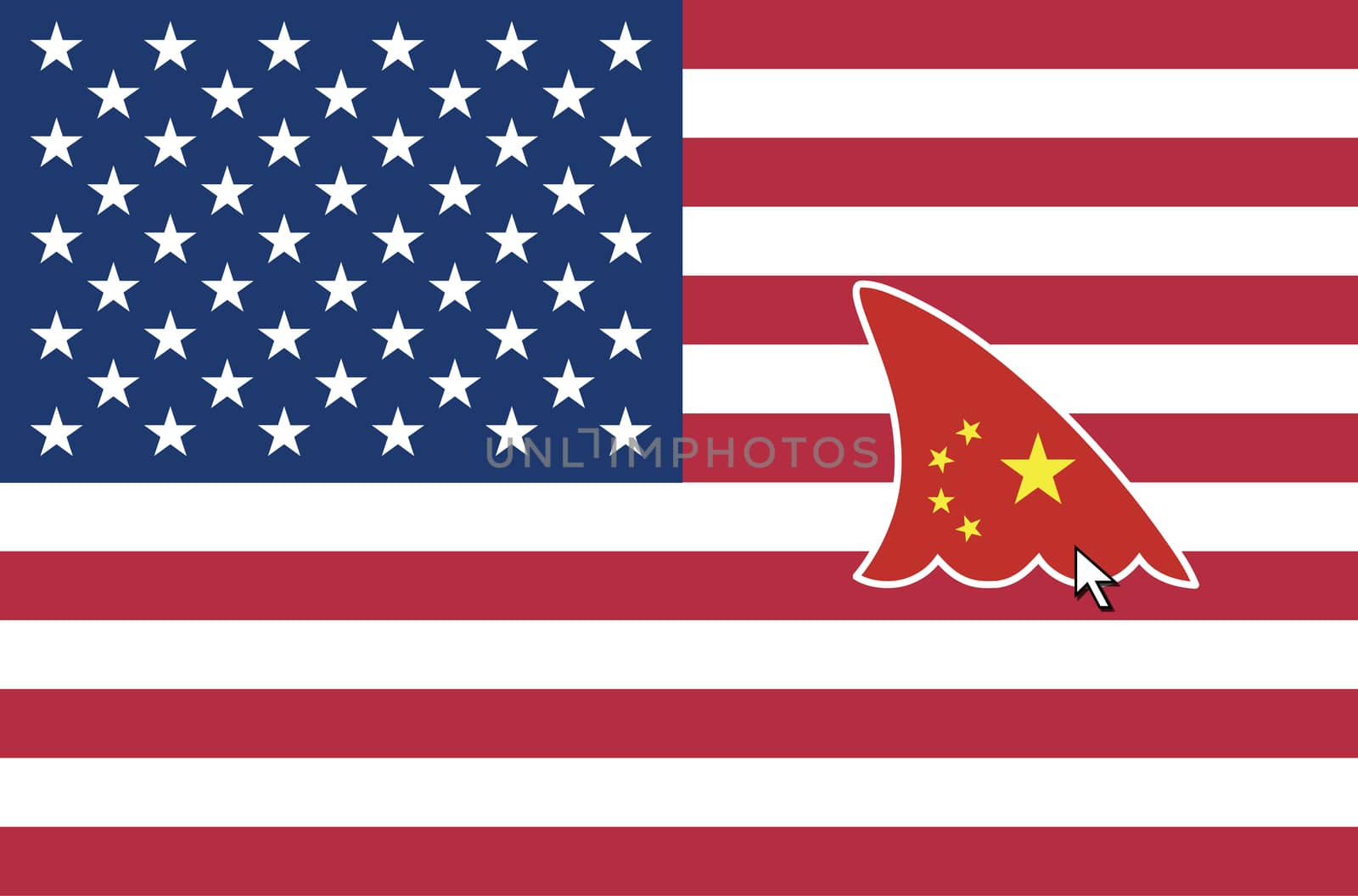 Concept sign for the Chinese espionage on the United States