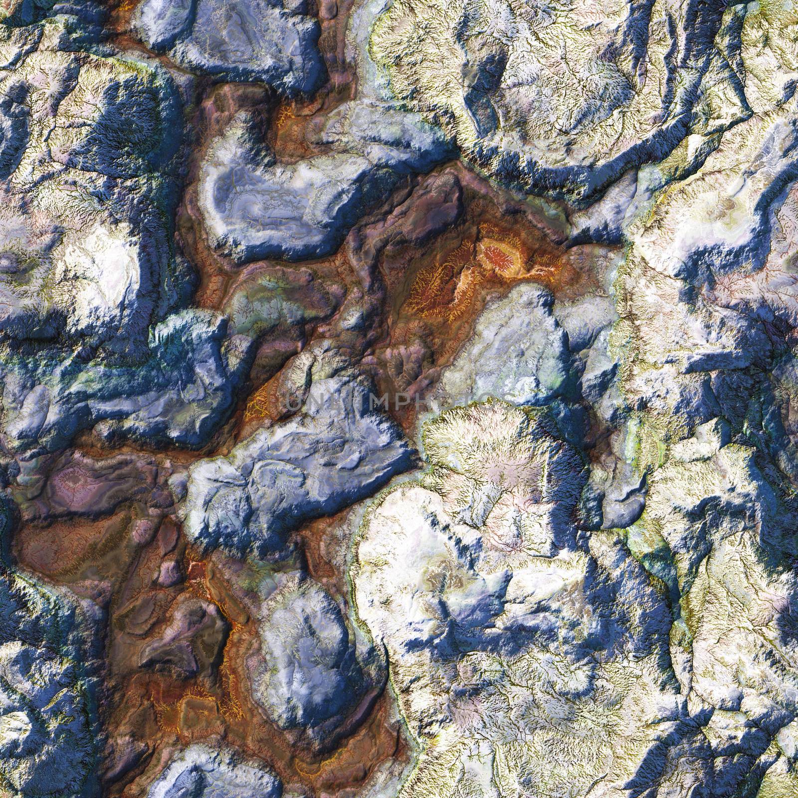 seamless 3d illustration of an aerial view of a wild landscape