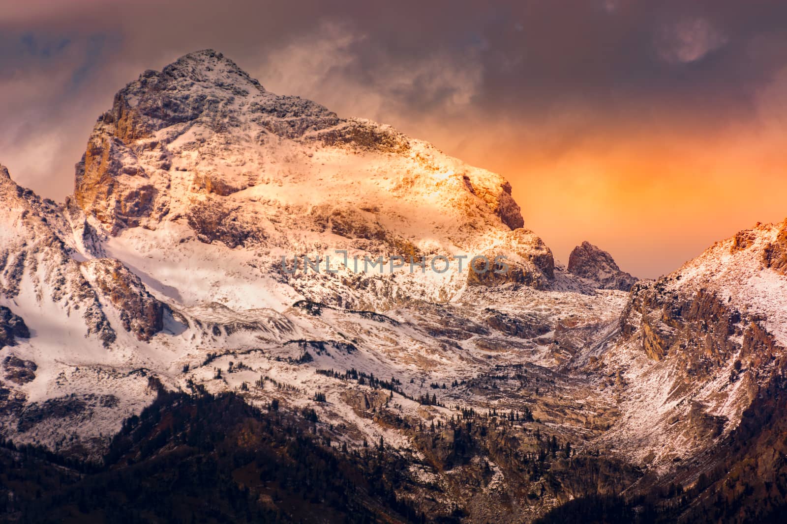 Scenic view of the Grand Teton mountain range