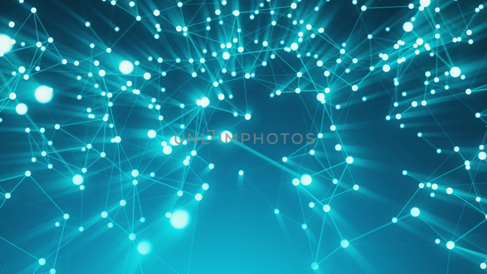 Abstract connection dots. Technology background. Digital drawing blue theme. Network concept by nolimit046