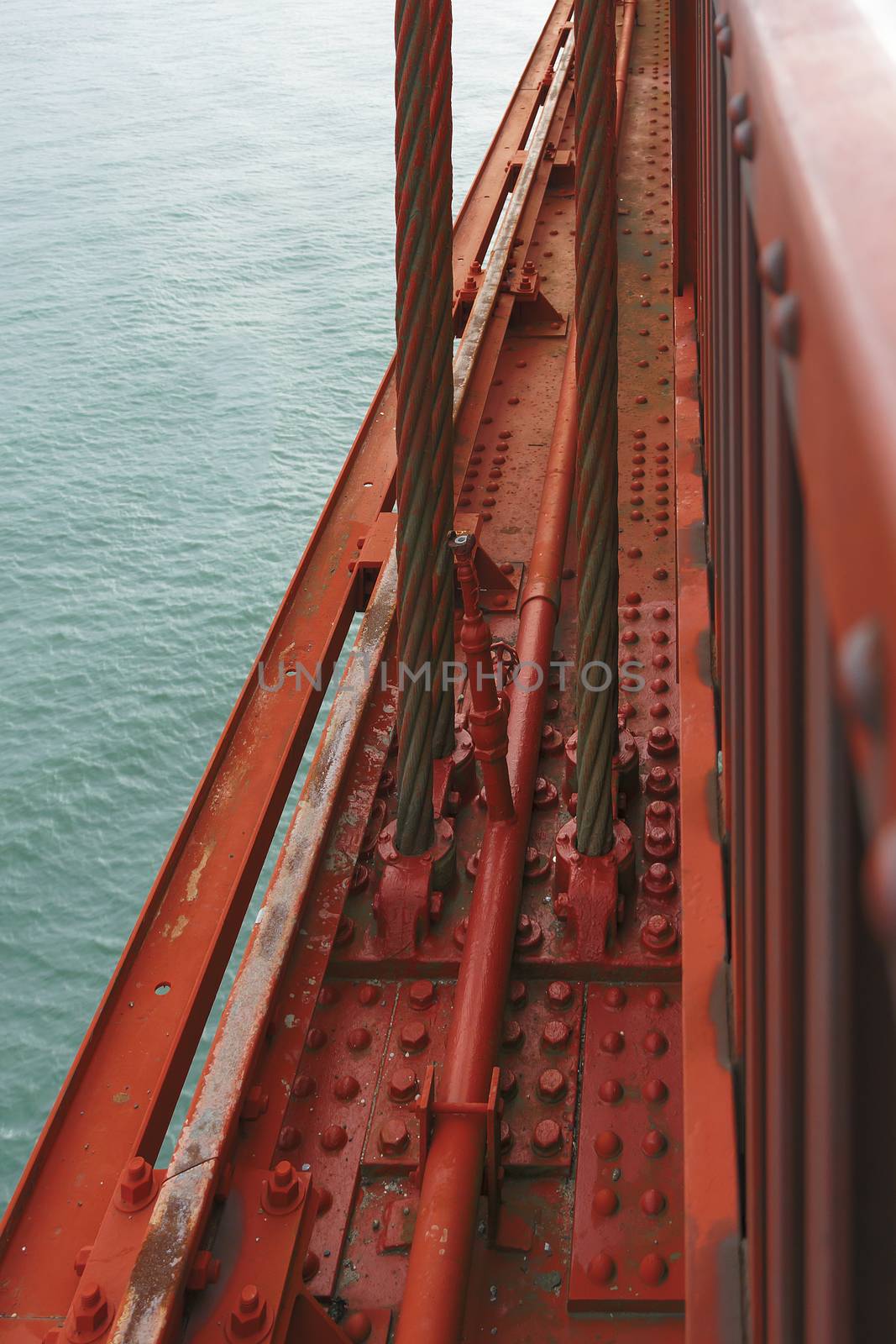 detail of the famous Golden Gate Bridge in San Francisco