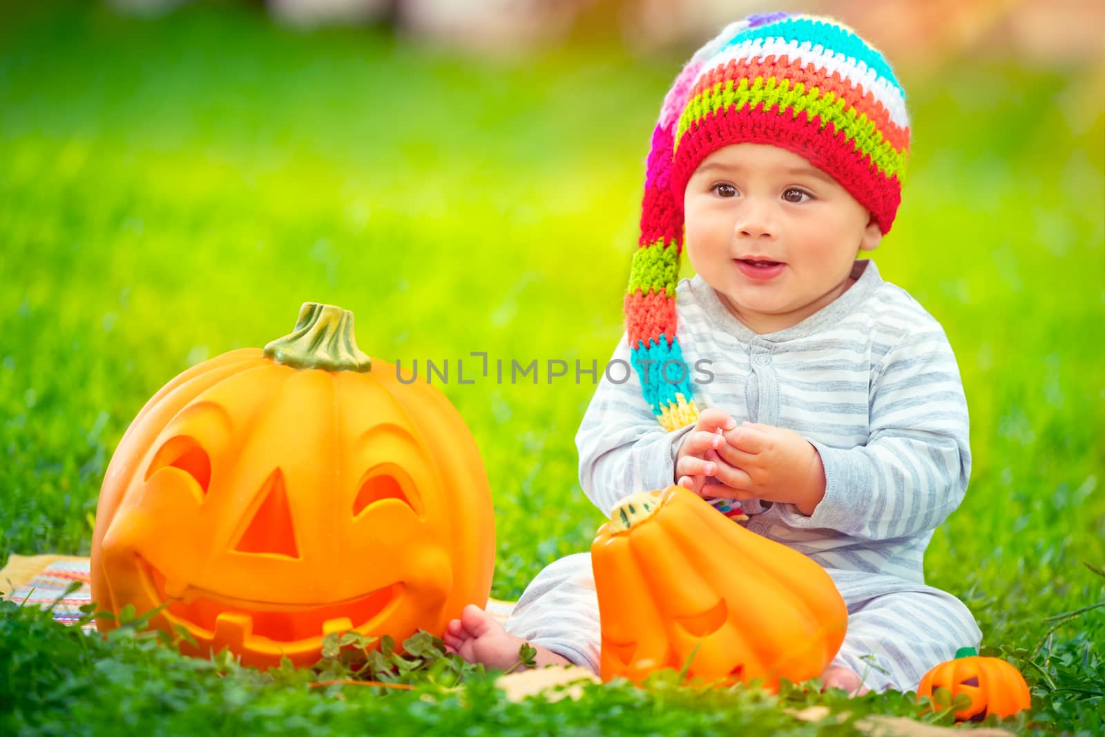 Happy baby boy on Halloween by Anna_Omelchenko