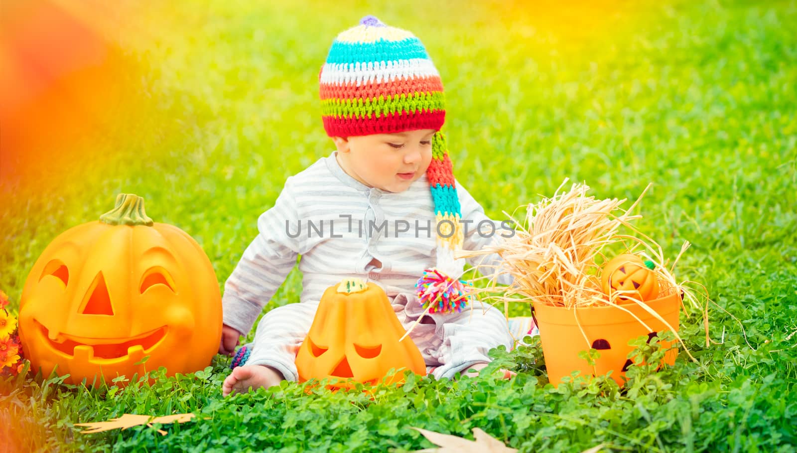 Little boy celebrating Halloween by Anna_Omelchenko
