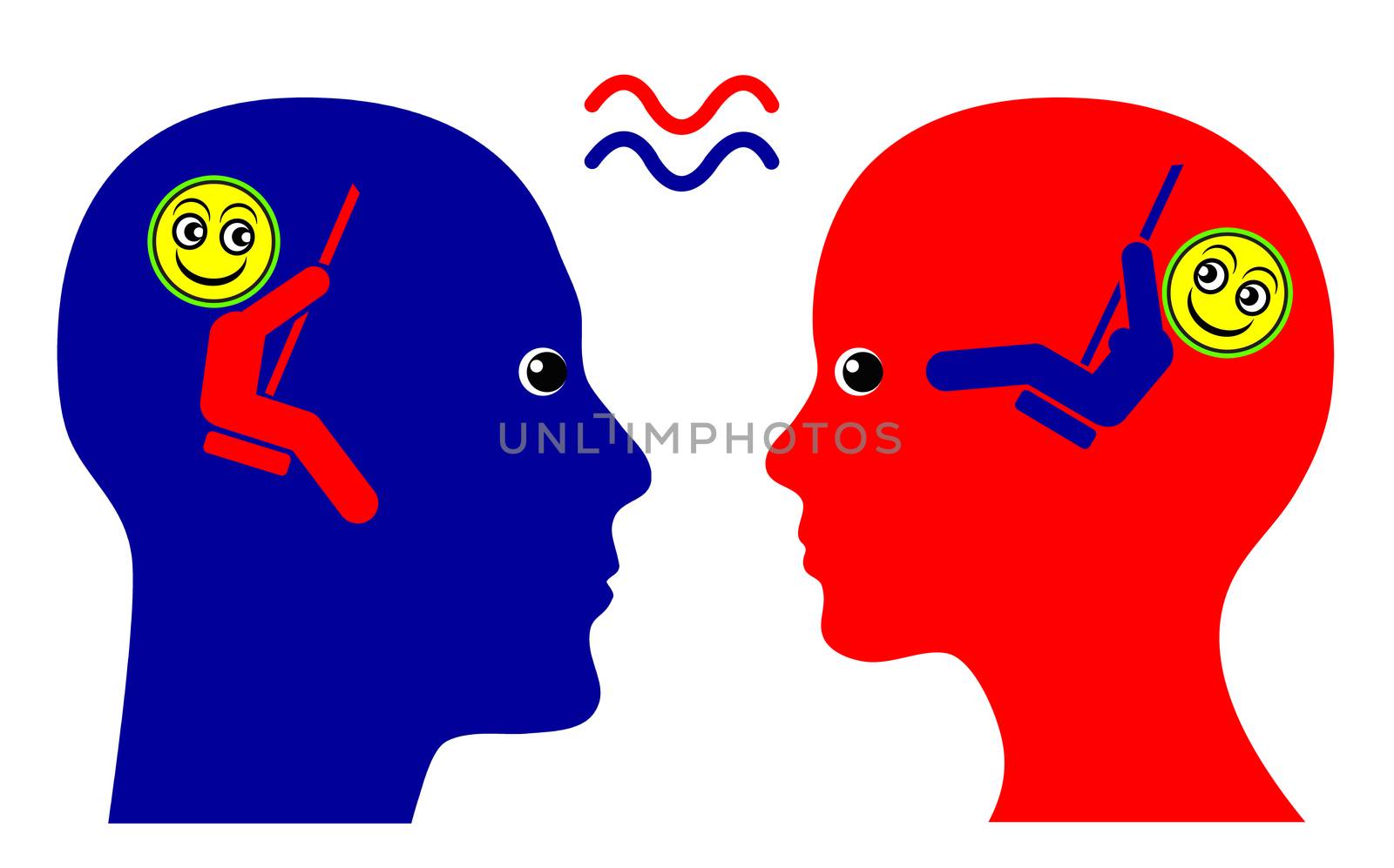Concept sign of mutual sympathy and sense of community between man and woman