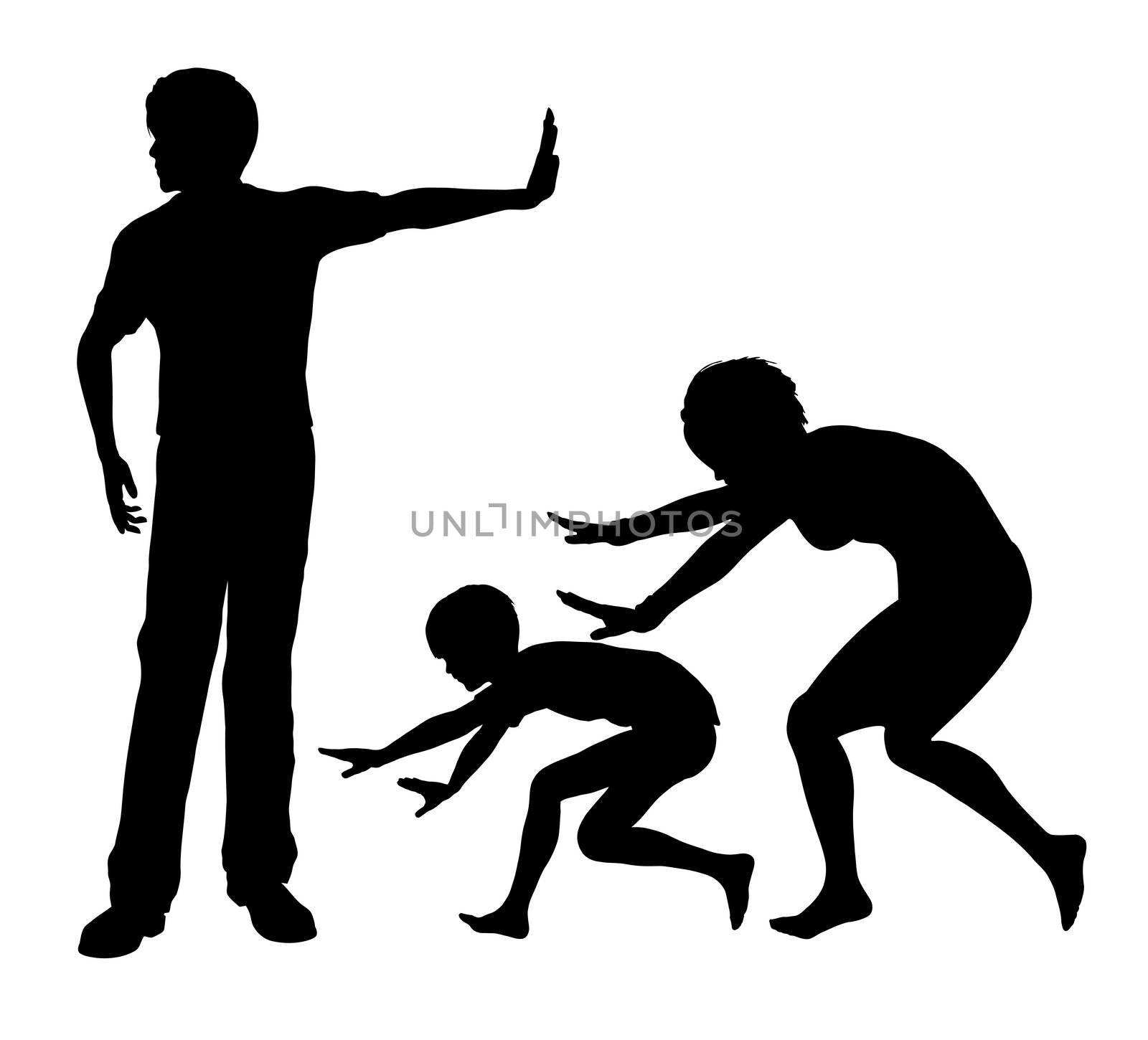 Concept sign of humiliation and mental cruelty within the family as part of domestic violence