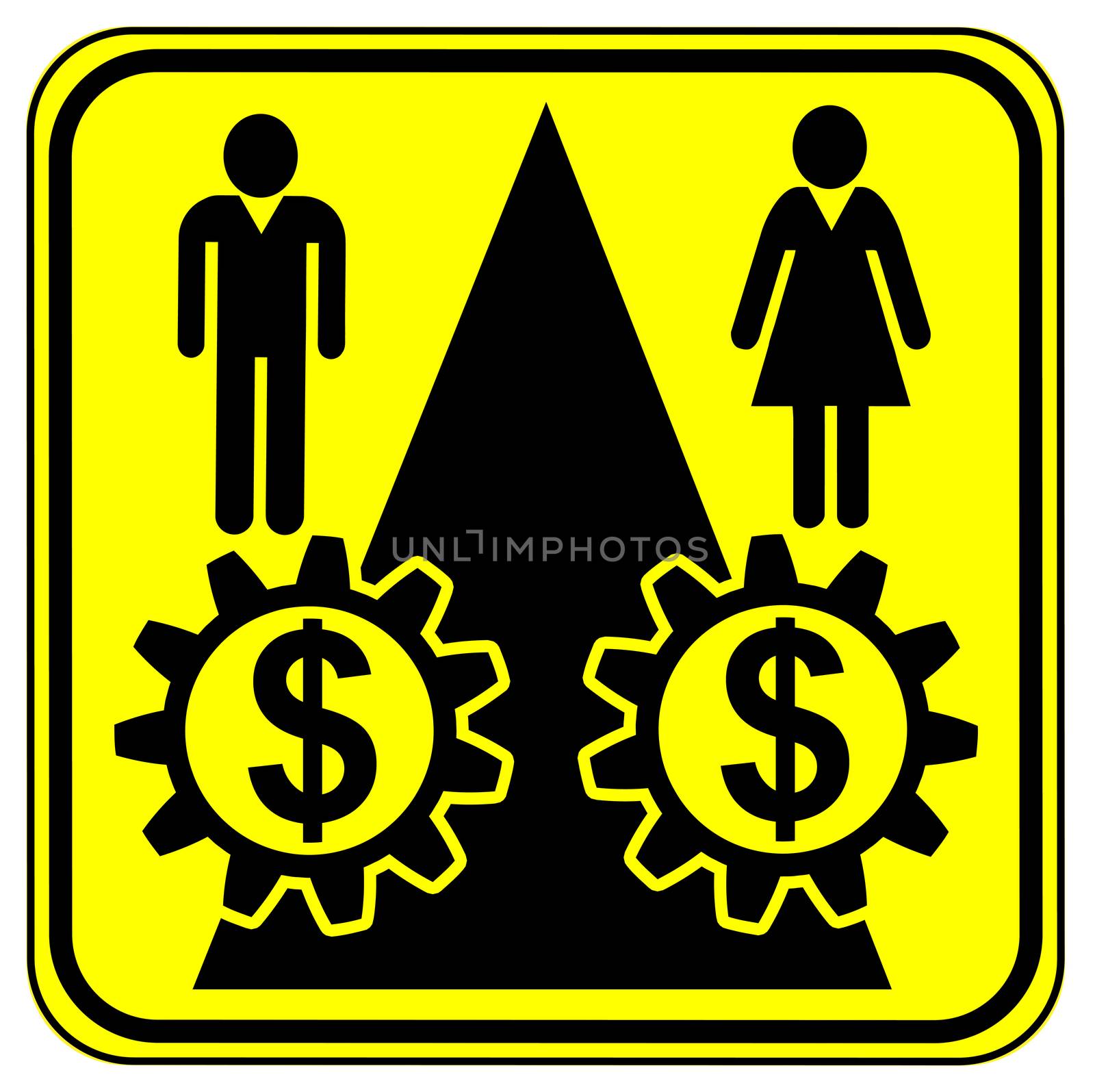 Concept sign for equal pay for equal work especially for women