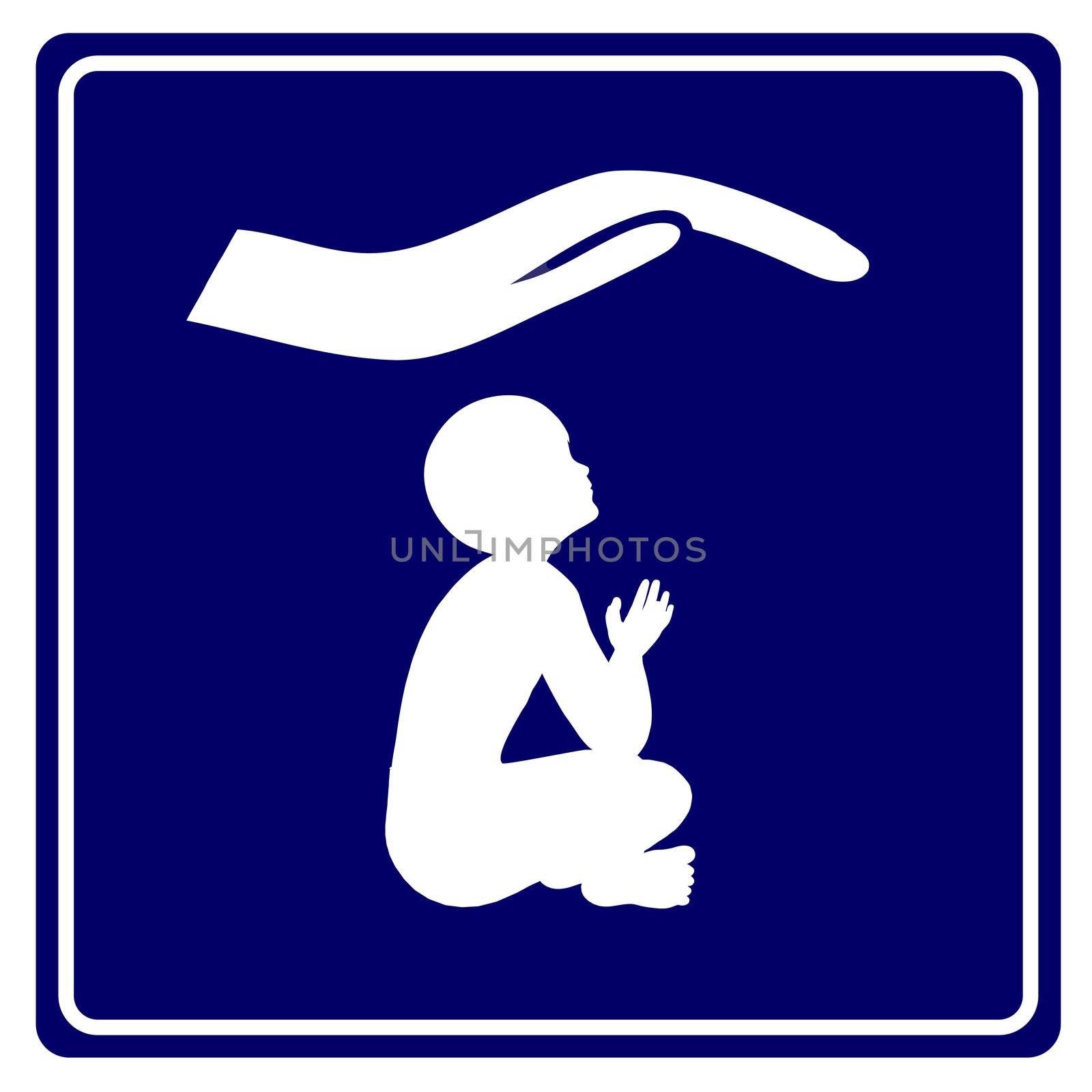 Sign for daycare center, kindergarten or child shelter