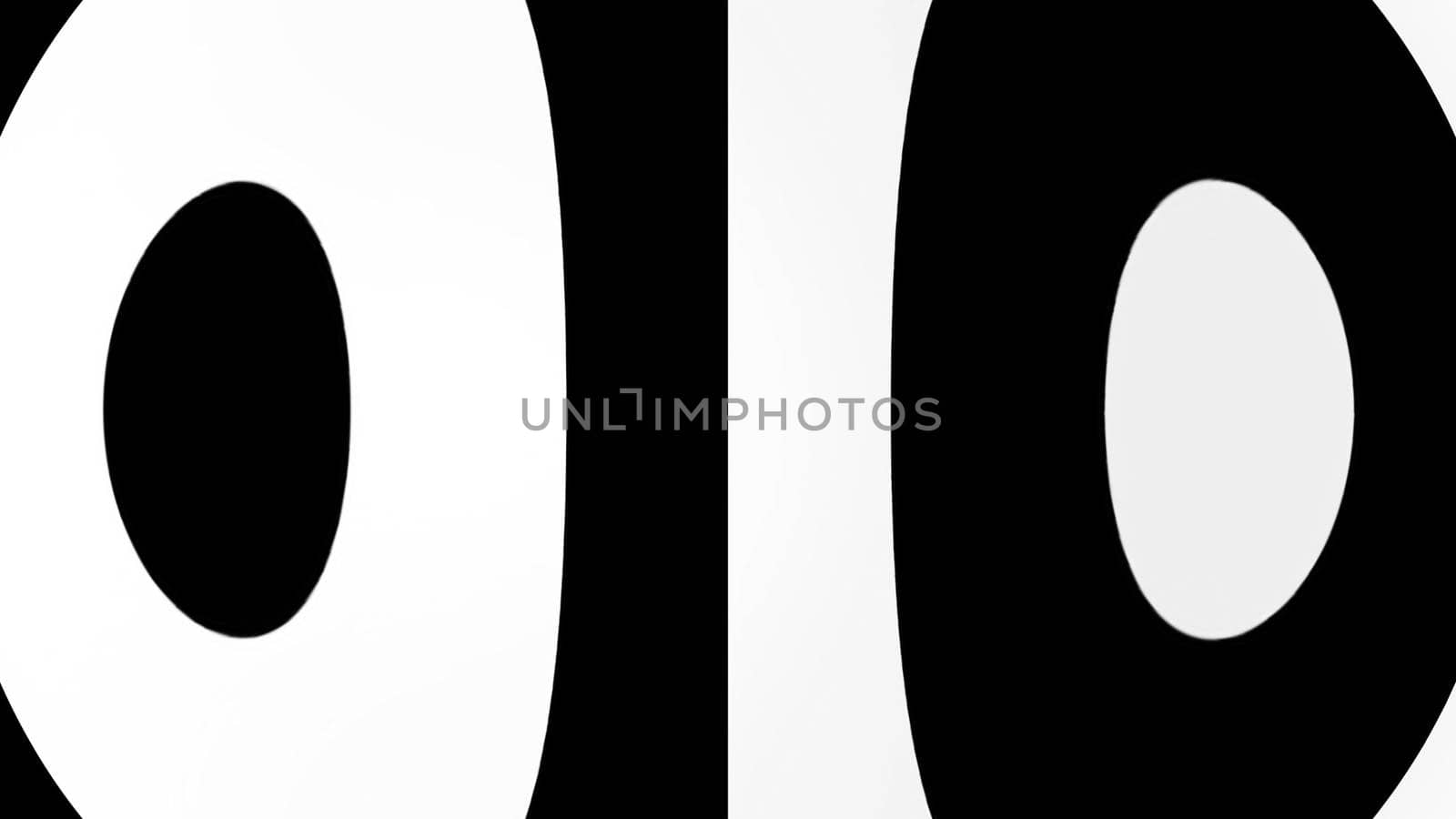 abstract background with black and white elements. Hypnotic backdrop. 3d rendering