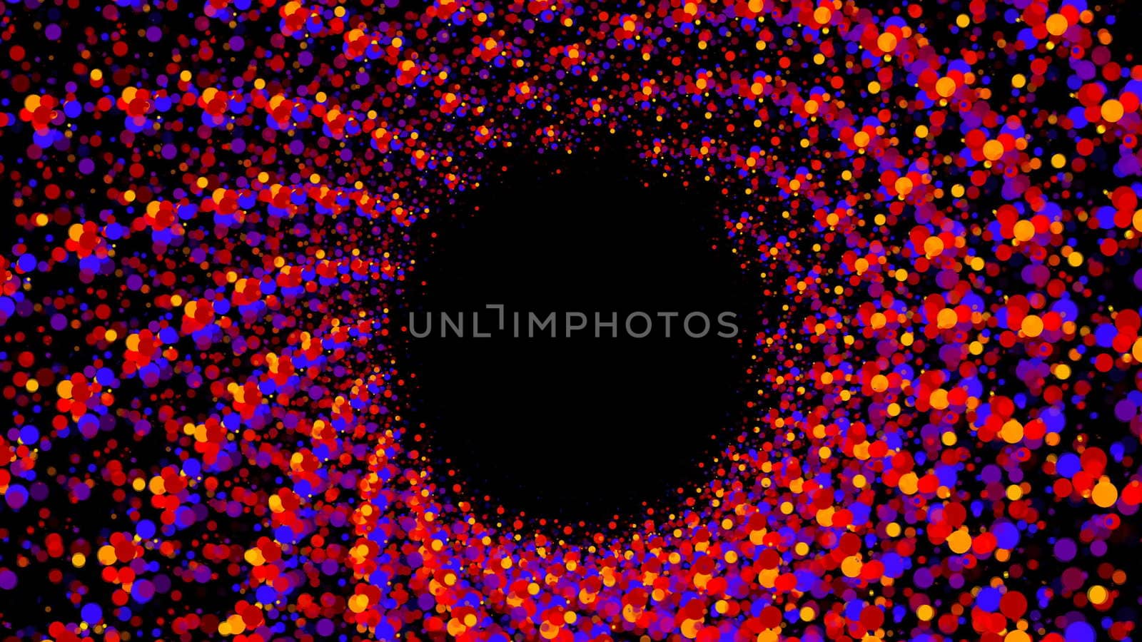 Abstract particles spiral tunnel. Digital illustration by nolimit046