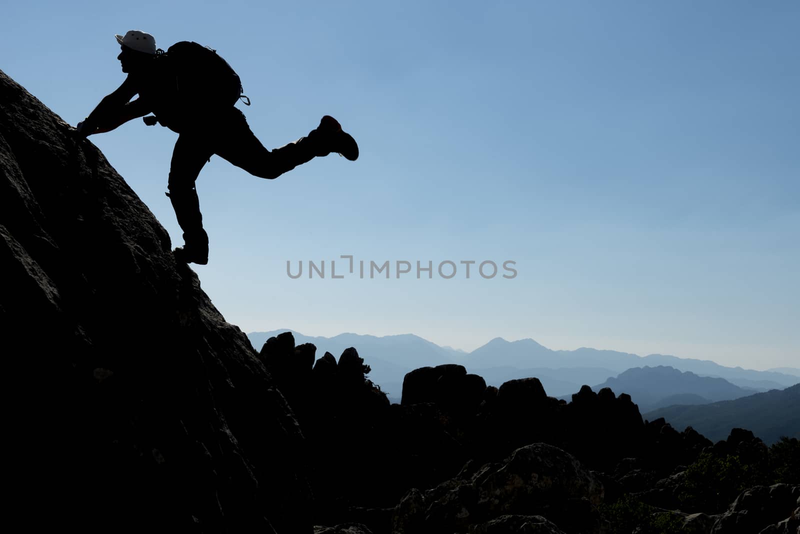 adventurous climber silhouette