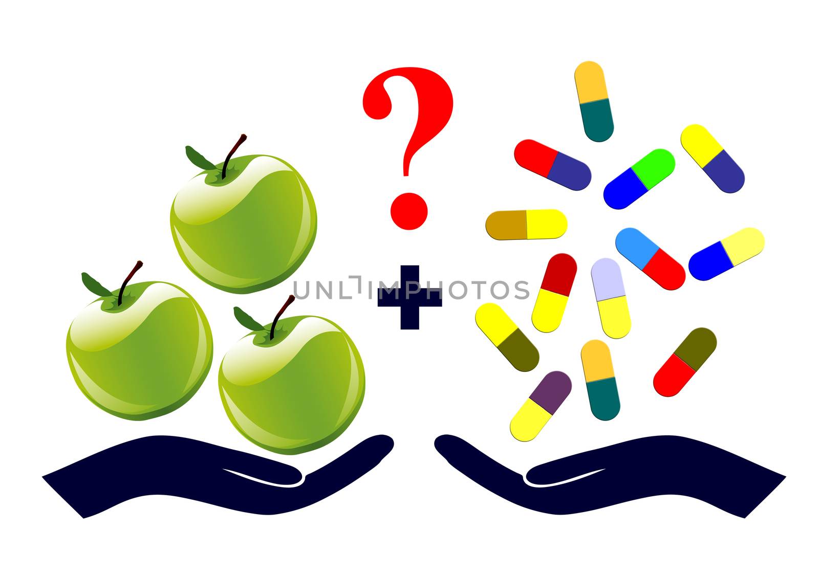 Rising the question to take or not to take vitamin pills for healthy diet
