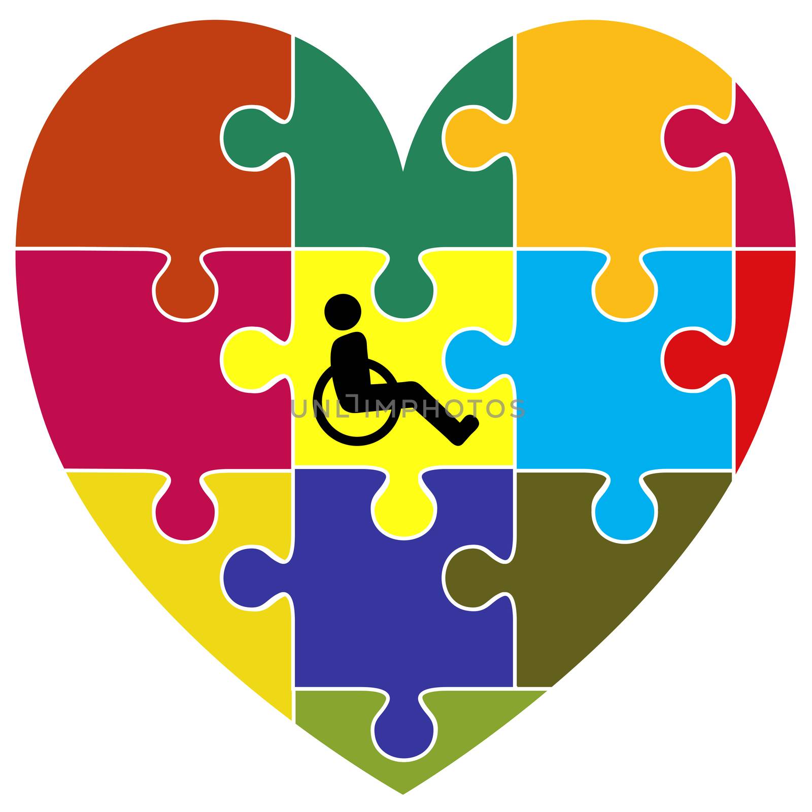Symbol for the successful integration of handicapped people into community living