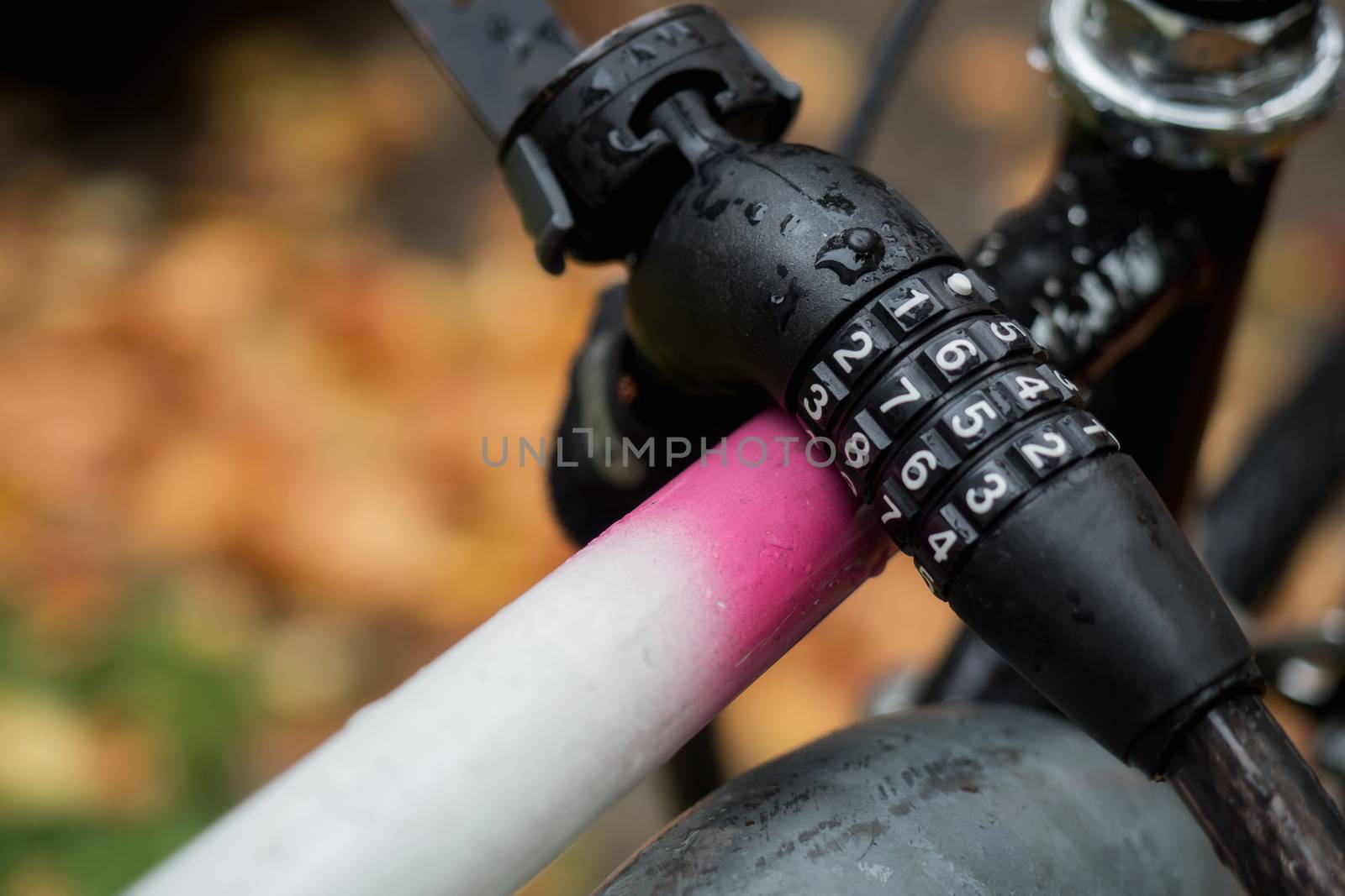 Bicycle lock with numbers by sandra_fotodesign