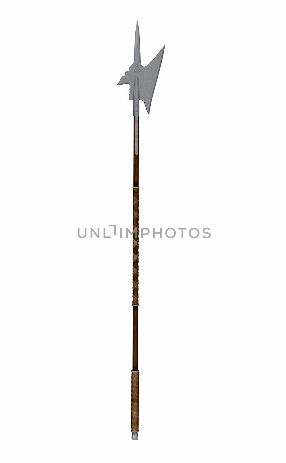 Halberg weapon isolated in white background - 3D render